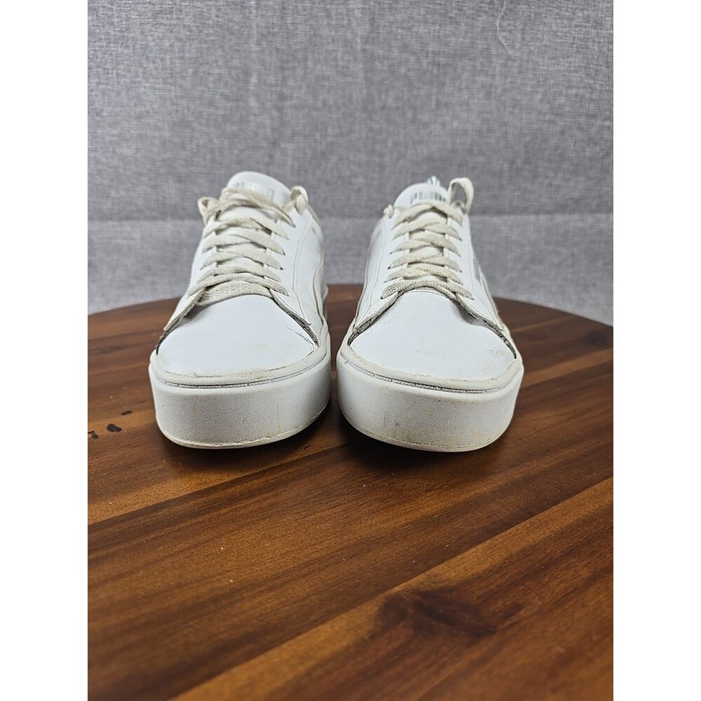 PUMA Smash Platform v3 White Silver Sneakers‎ Women’s US 7.5 EU 38 Casual Shoes - Picture 3 of 14